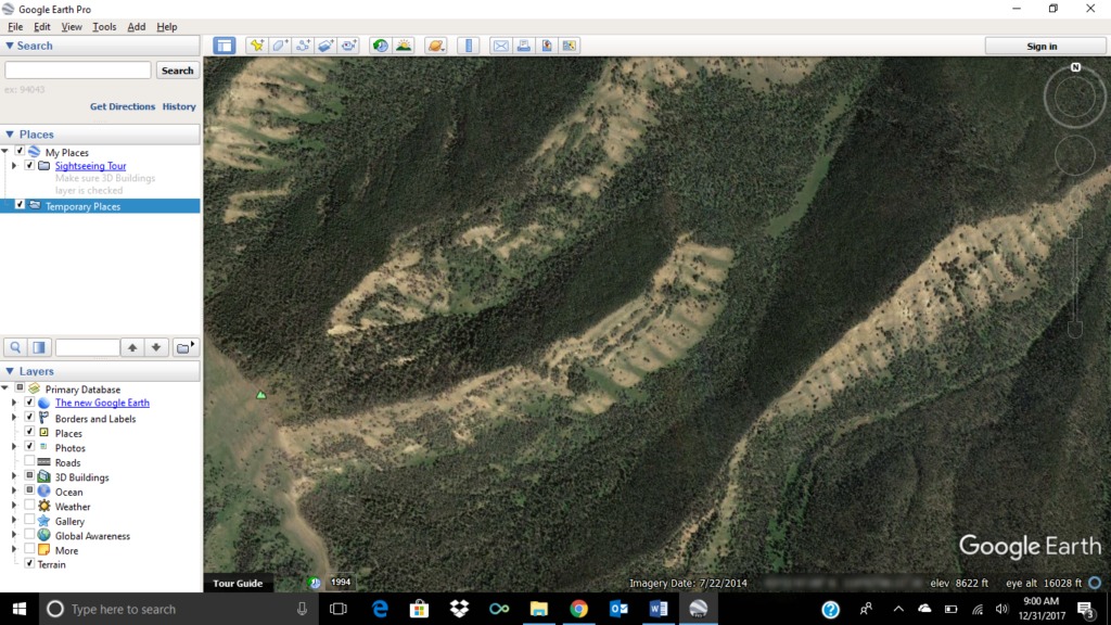 E-Scouting for Elk with Google Earth - North and South Facing Slopes